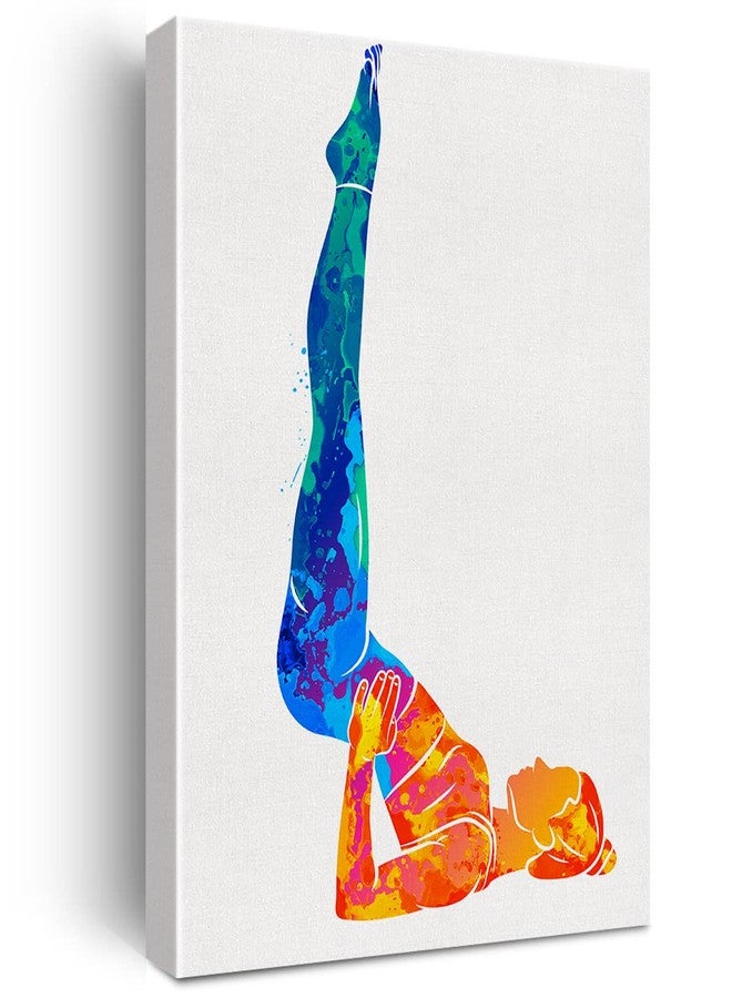 Nvhai Yoga Woman Watercolor Wall Yoga Poses Canvas Painting Prints for Home Office Wall Decor Framed Spiritual Artwork Yoga Lover Gifts(12x15) - Image 1