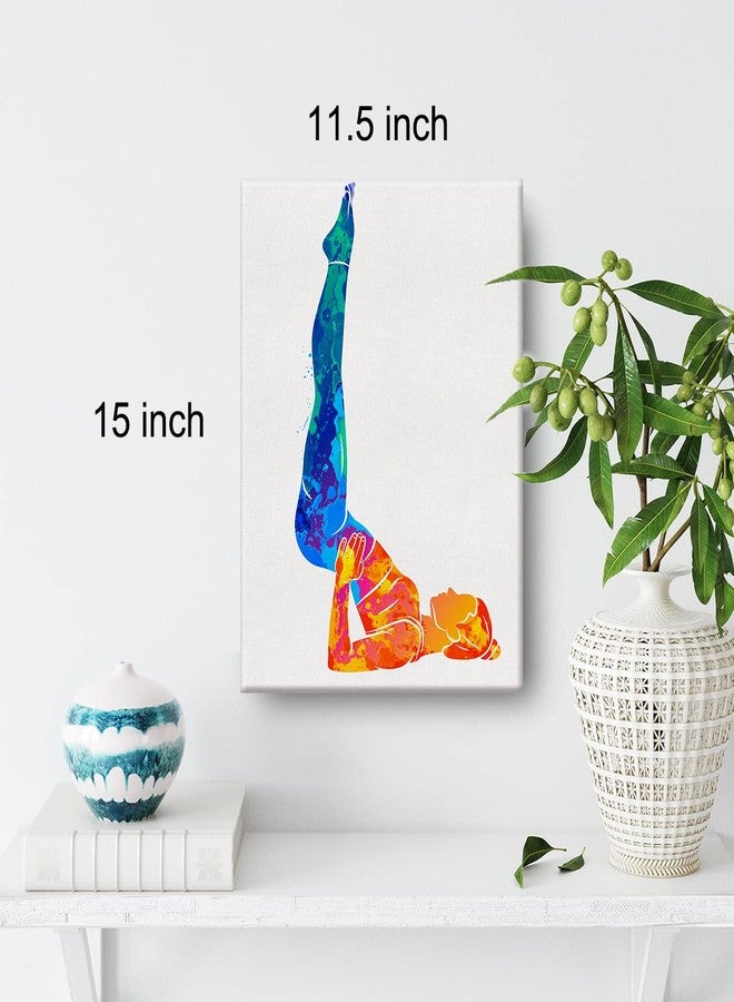 Nvhai Yoga Woman Watercolor Wall Yoga Poses Canvas Painting Prints for Home Office Wall Decor Framed Spiritual Artwork Yoga Lover Gifts(12x15) - Image 2