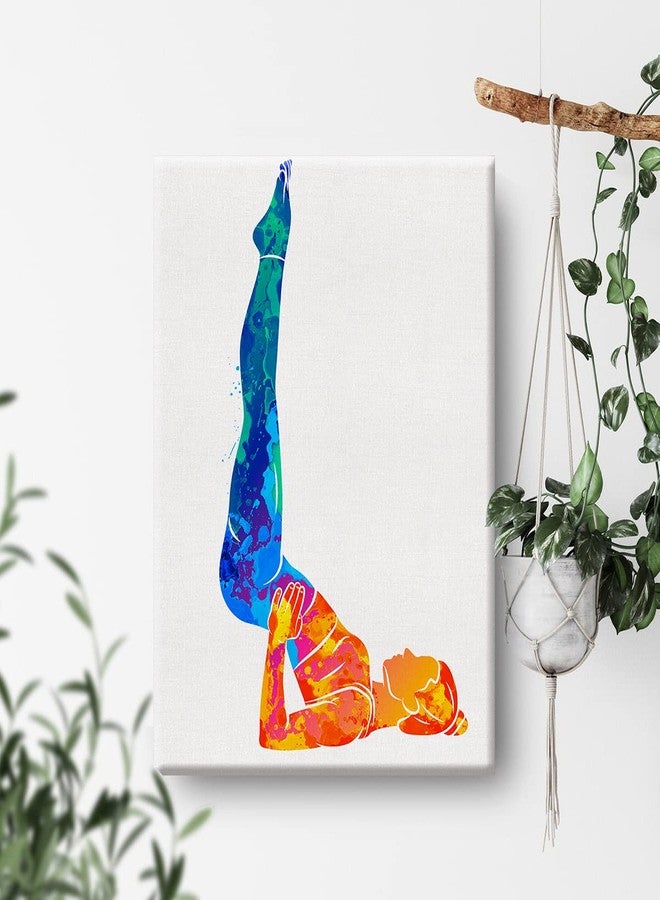 Nvhai Yoga Woman Watercolor Wall Yoga Poses Canvas Painting Prints for Home Office Wall Decor Framed Spiritual Artwork Yoga Lover Gifts(12x15) - Image 3