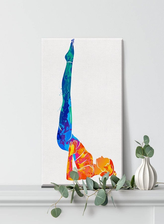 Nvhai Yoga Woman Watercolor Wall Yoga Poses Canvas Painting Prints for Home Office Wall Decor Framed Spiritual Artwork Yoga Lover Gifts(12x15) - Image 4