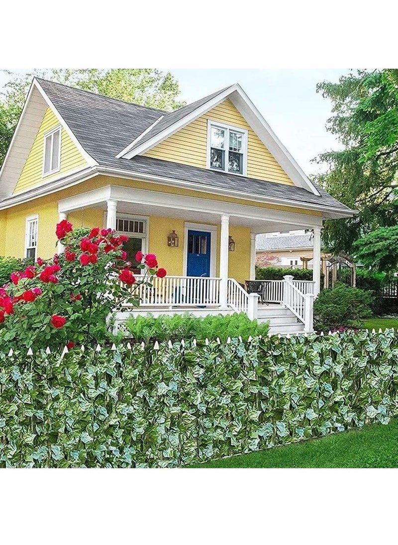 LINGWEI 100x100cm Privacy Garden Fence Artificial Ivy Faux Hedge Screen Fake Leaf Roll Greenery Backdrop Wall Panel with UV Protection for Home Decor Outdoor Indoor Balcony Backyard  - Image 3