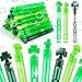 DERAYEE 36 Pcs St Patricks Day Bubble Wands for Kids Mini Shamrock Bubbles Party Favor Irish Green Bubble Stick Toys for Boys Girls St Patrick Day Goodie Bag Fillers Birthday Gift Classroom Prize - Image 2