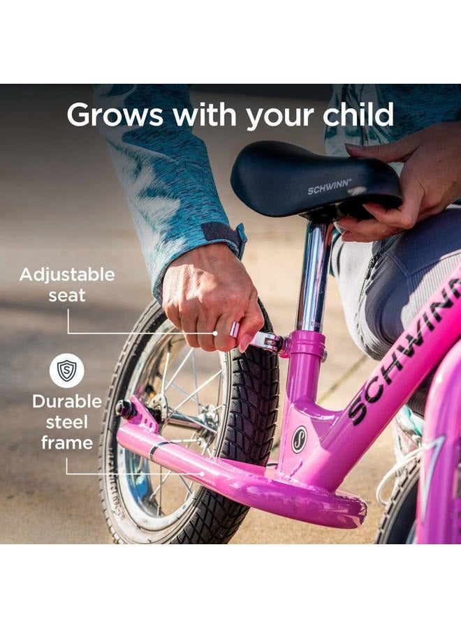 SCHWINN Toddler Balance Bike, Boys and Girls, Fits Kids 28-38-Inches Tall, with 12-Inch Wheels, Beginner Rider Training, Pink - Image 4