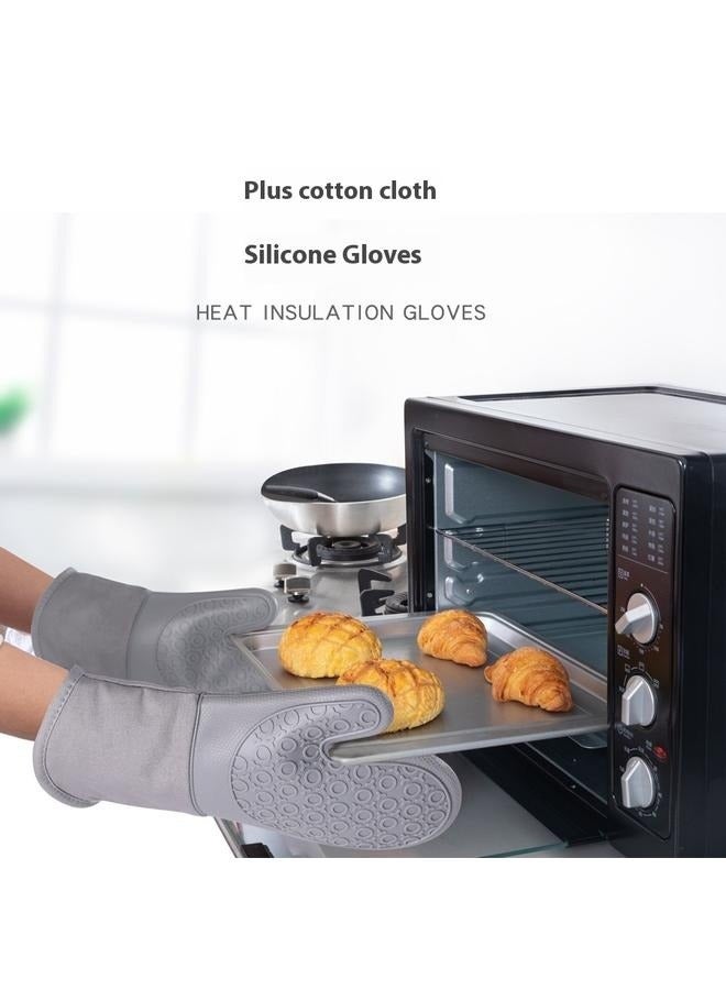 Silicone Oven Mitts and Potholders Set, Heat Resistant Mittens with Mini Gloves Hot Pads, for Kitchen Baking Cooking  - Image 5