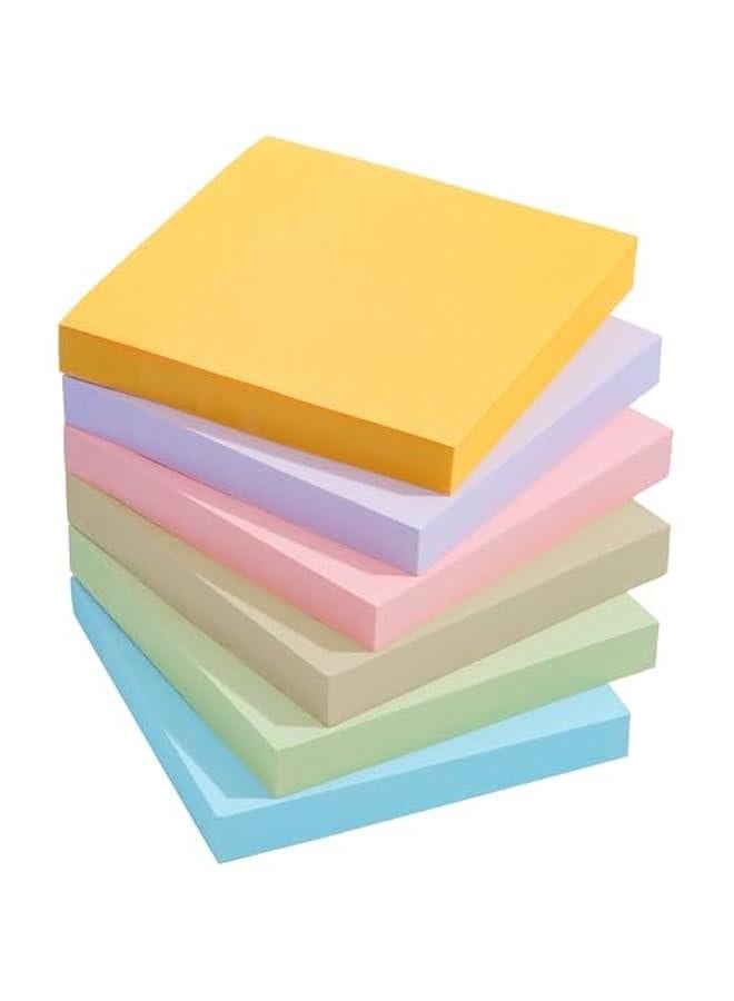 Arabest 6 Bright Colors Sticky Notes 3x3 inch - Strong Adhesive, Easy to Post for Home or Office, Notebook, Markers - 100 Sheets per Pad, Total 600 Sheets  - Image 1