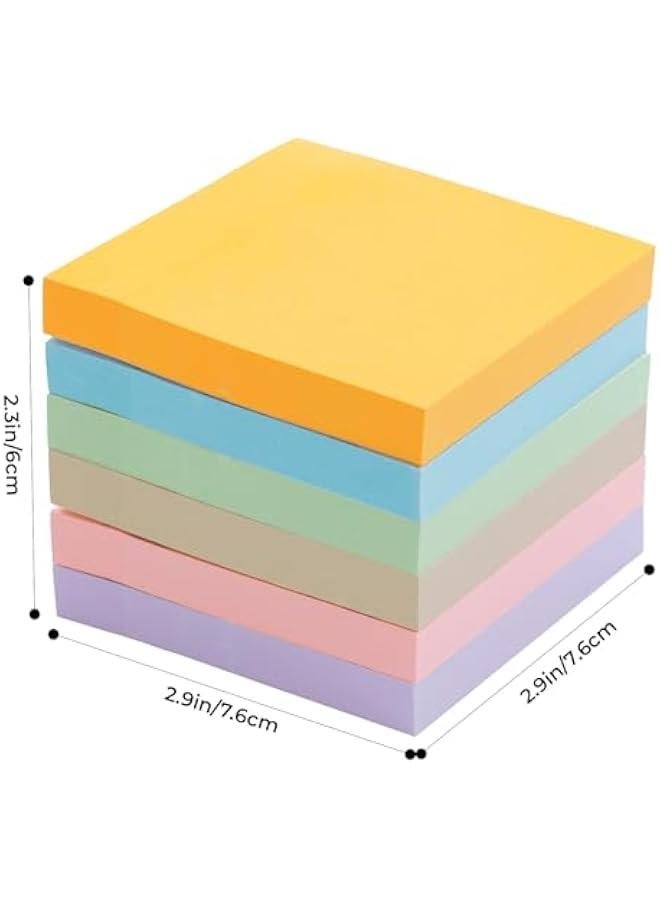Arabest 6 Bright Colors Sticky Notes 3x3 inch - Strong Adhesive, Easy to Post for Home or Office, Notebook, Markers - 100 Sheets per Pad, Total 600 Sheets  - Image 5