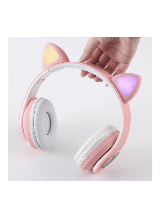 NIBEMINENT B39 Cat Ear Glowing Wireless BT5.0 Headphone Pink - Image 5
