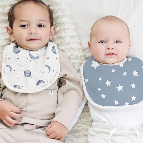 Konssy Muslin Baby Bibs 8 Pack Baby Bandana Drool Bibs Cotton for Unisex Boys and Girls, Soft Absorbent Set for Teething and Drooling - Image 5