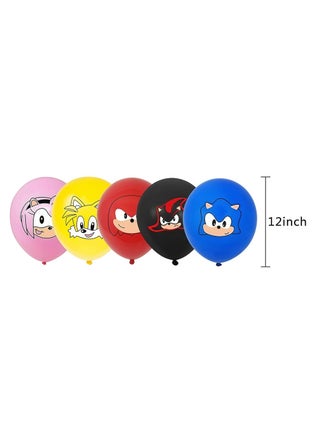 Sonic themed balloon set with a happy birthday banner, perfect for graduations, baby showers, birthdays, bachelorette party backdrop decorations, suitable for indoors and outdoors - view 4