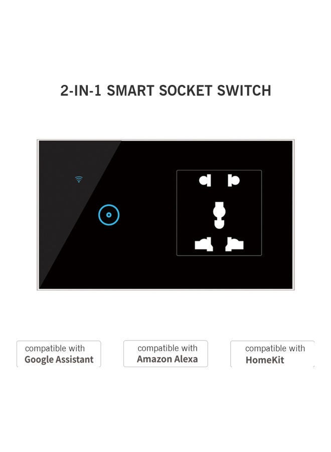 نيبمينينت مخرج جداري ذكي يعمل بالواي فاي مع مصباح باللمس لعصابة واحدة أسود 15.2x4.5x9.2سم - Image 4
