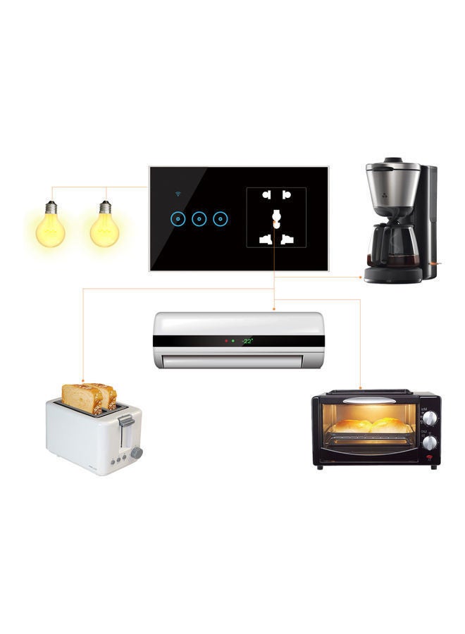 نيبمينينت مخرج جداري ذكي يعمل بالواي فاي مع مصباح باللمس لعصابة واحدة أسود 15.2x4.5x9.2سم - Image 2