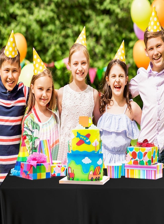 مجموعة XSEINO من 8 قطع، مقاس 54 بوصة × 108 بوصة، مفارش طاولة بلاستيكية سوداء فاخرة، مفارش طاولة مستطيلة للاستخدام مرة واحدة، مقاومة للماء، مناسبة لتزيين حفلات أعياد الميلاد وحفلات الزفاف والذكرى السنوية وحفلات التخرج. - Image 4