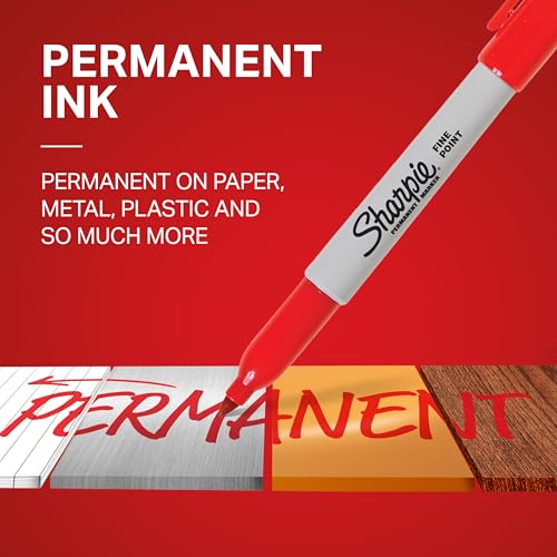 Sharpie Permanent Markers | Fine Point for Bold Details | Red Ink | 12 Marker Pens - Image 3