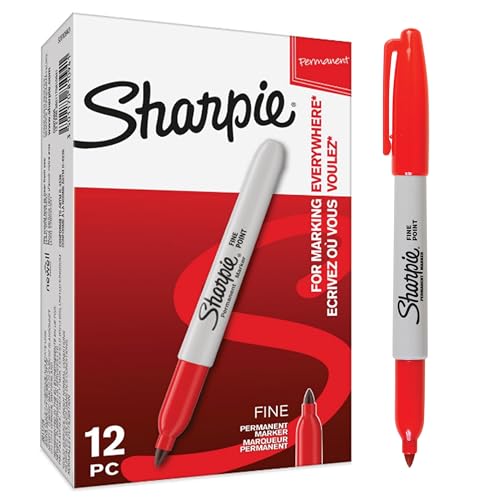 Sharpie Permanent Markers | Fine Point for Bold Details | Red Ink | 12 Marker Pens - Image 1