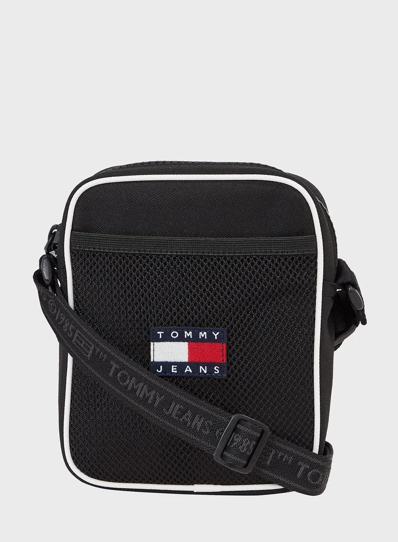 TOMMY HILFIGER Logo Mesh Detail Crossbody Bag