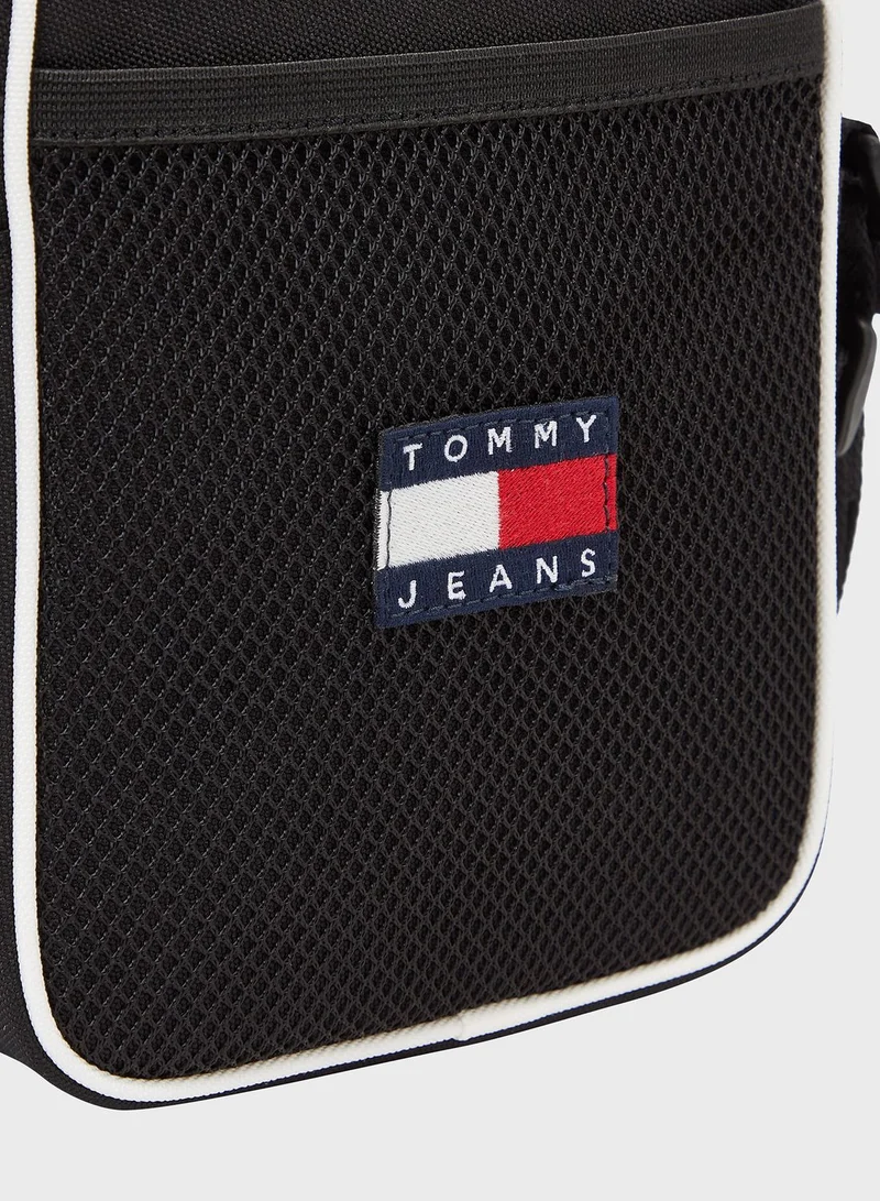 TOMMY HILFIGER Logo Mesh Detail Crossbody Bag