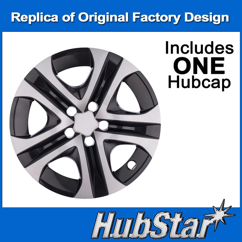HubStar Hubcap Replacement for Toyota Rav4 2016, 2017, 2018, 17-inch Heavy Duty Premium Quality, Silver and Black, 1 Piece 61179 - Image 2