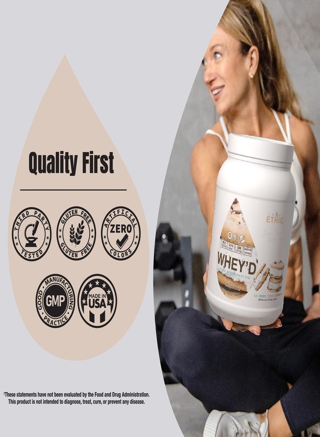 Sweat Ethic مسحوق بروتين سويت إيثيك وايز، 25 غرام من مزيج بروتين مصل اللبن مع المركز (30 أونصة، بنكهة آيس كريم كوكيز ساندويتش) - Image 5