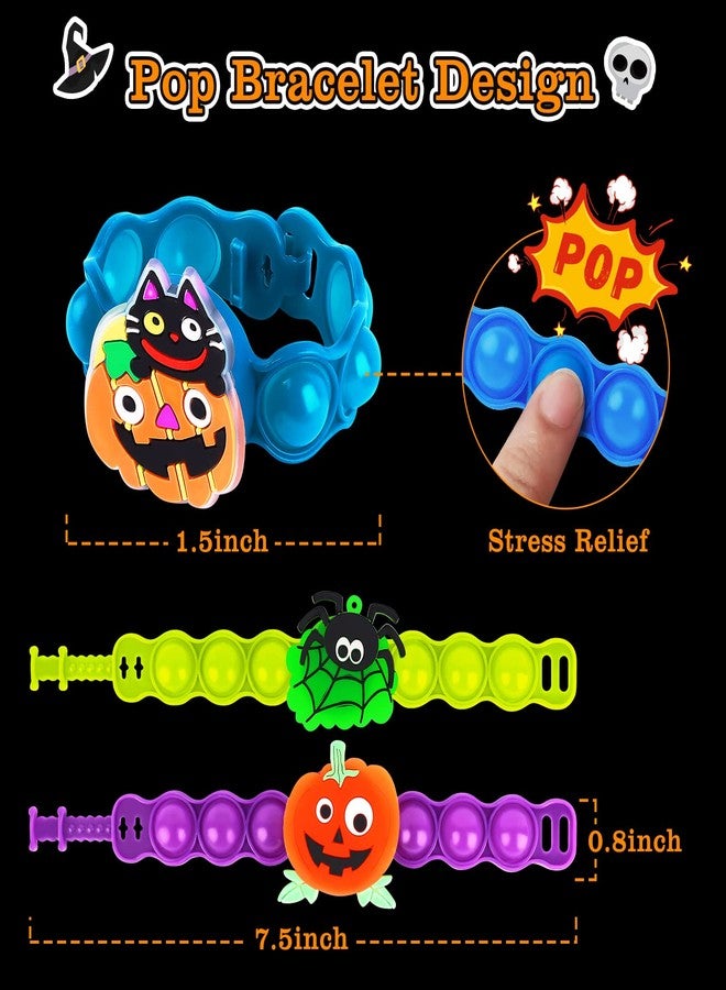 NPET Halloween Light Up LED Bracelets 10 Pack Halloween Party Favors for Kids, Pop Halloween Bracelets Glow in The Dark Party Favors Halloween Trick Or Treat Toy Goodies Flashing Bag Stuffers Bracelets - Image 3