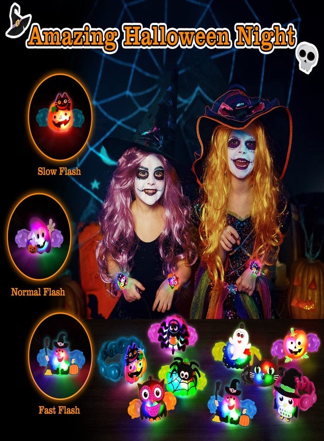 NPET Halloween Light Up LED Bracelets 10 Pack Halloween Party Favors for Kids, Pop Halloween Bracelets Glow in The Dark Party Favors Halloween Trick Or Treat Toy Goodies Flashing Bag Stuffers Bracelets - Image 5