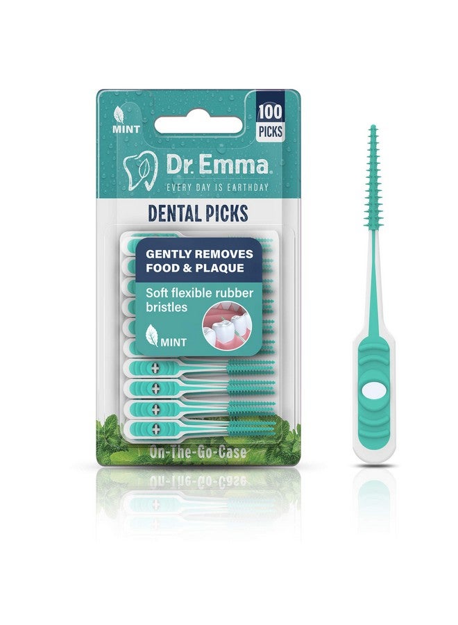Dr.Emma Dr. Emma Dental Picks Mint Brush Picks 100Ct/Pack, 2 Packs (200Ct) - Image 3