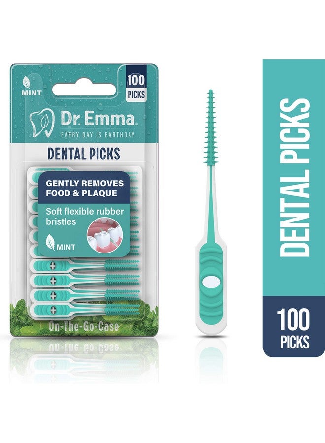 Dr.Emma Dr. Emma Dental Picks Mint Brush Picks 100Ct/Pack, 2 Packs (200Ct) - Image 2