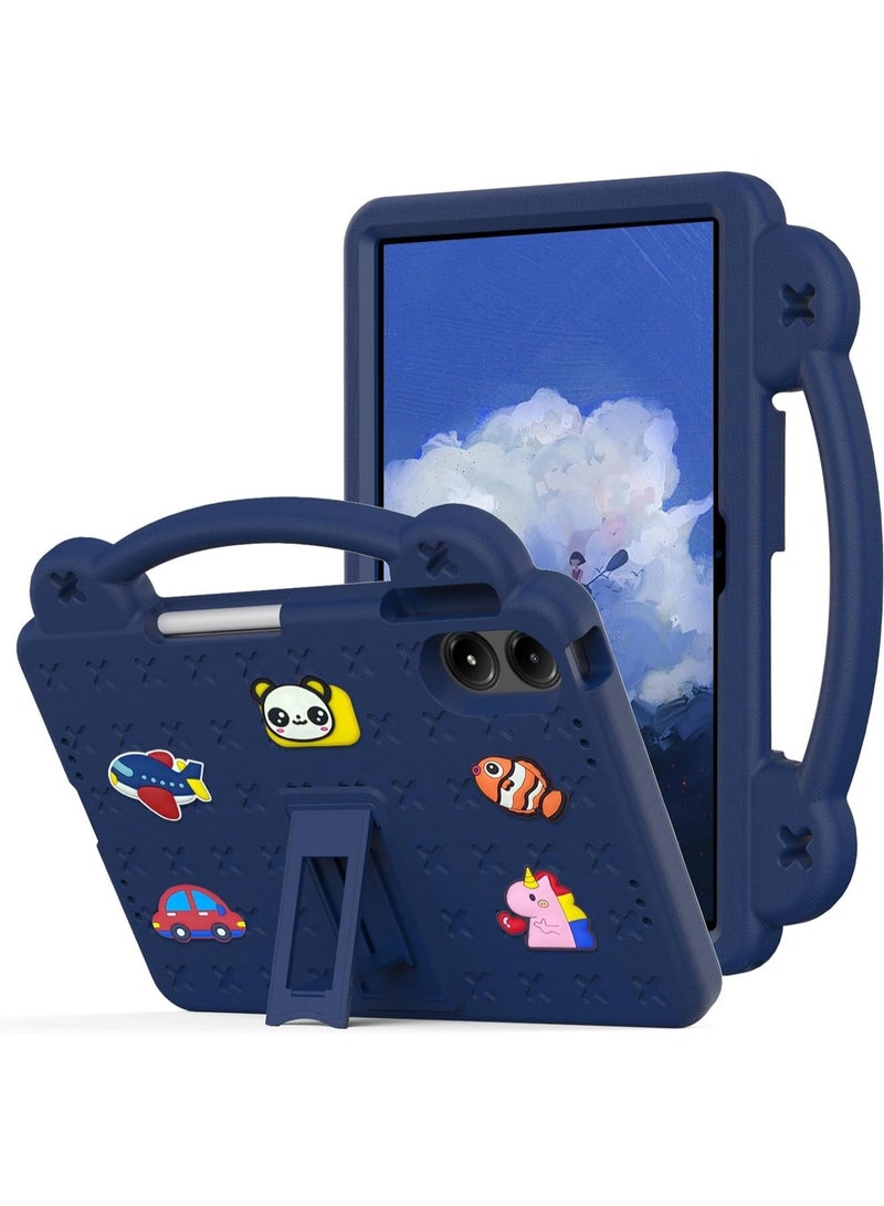 Kids Case for Redmi Pad Pro (12.1 inch), Heavy Duty EVA Foam Shockproof Cover Kids Proof Case with Stand (Dark Navy) - Image 1