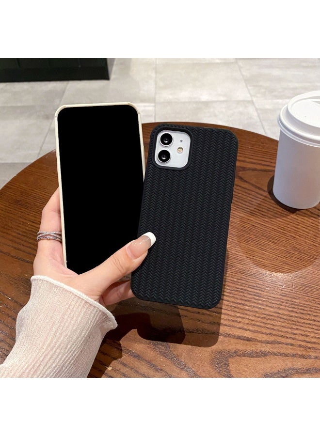 NIBEMINENT Weaving Pattern Protective TPU Case Cover For iPhone 15, Black - Image 2