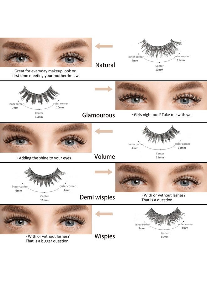 ميوزلاش مجموعة رموش MUSELASH الصناعية الاحترافية، 50 زوجًا، 5 أنماط، مصنوعة يدويًا بنسبة 100%، طبيعية، براقة، شبه رقيقة، عبوات متعددة الكثافة، شريط قطني، 10 أزواج من رموش العيون لكل منها - Image 4