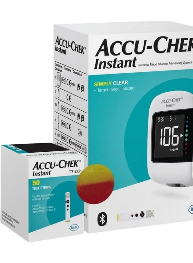 accu chek instant kit+ test strips 50s