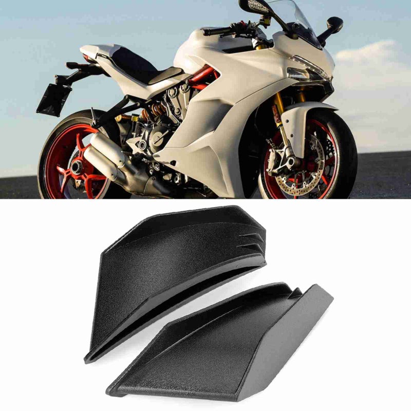 1 Pair Universal Motorcycle Winglet Aerodynamic Wing Kit Fit For Ducati (Black) - Image 4