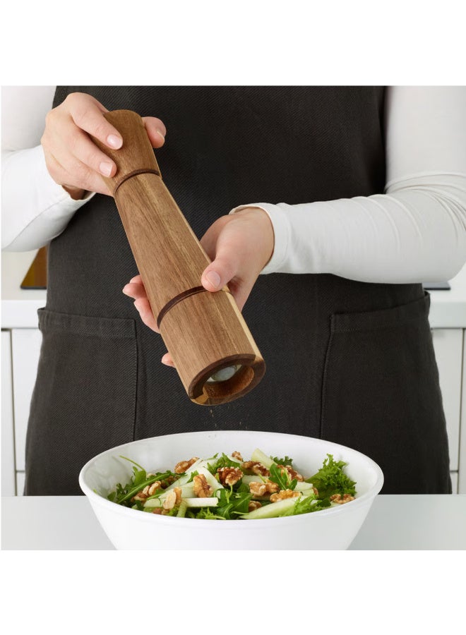 Acacia Wood Spice Mill 27 cm, Manual Salt and Pepper Grinder with Premium Ceramic Grinding Mechanism, Adjustable Wooden Pepper Mill for Peppercorns, Sea Salt, Herbs and Spices - Image 5