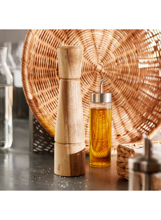 Acacia Wood Spice Mill 27 cm, Manual Salt and Pepper Grinder with Premium Ceramic Grinding Mechanism, Adjustable Wooden Pepper Mill for Peppercorns, Sea Salt, Herbs and Spices - Image 4
