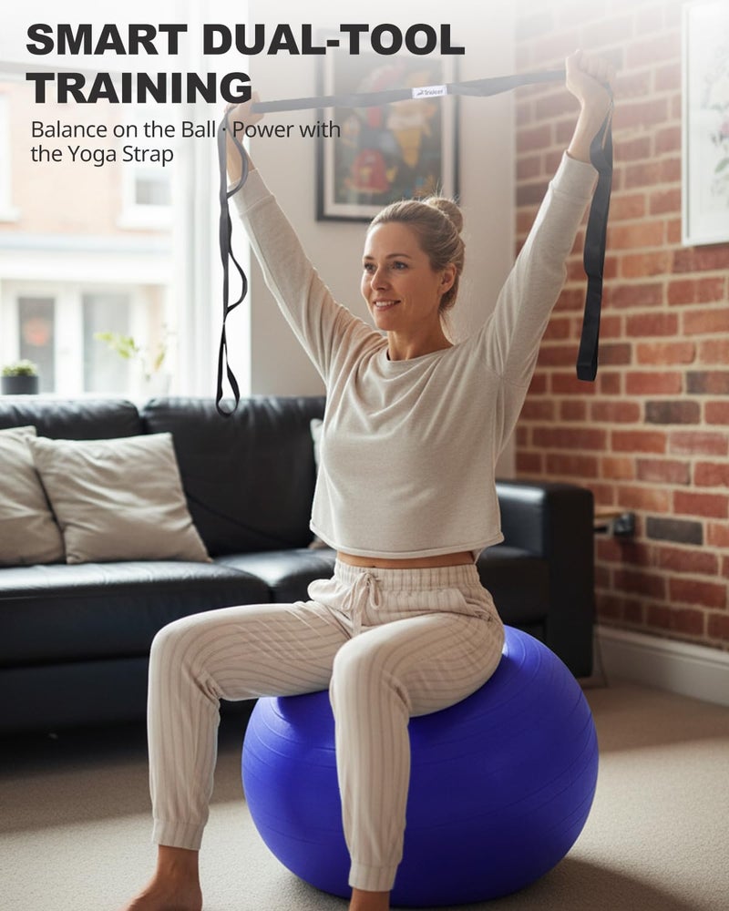Trideer Exercise Ball for Yoga, Pilates & Fitness â€“ Stability Ball Equipment for Home Gym & Office Chair, Core & Balance Training Accessories, Physical Therapy Equipment, Quick Pump Included, 5 Sizes - Image 5