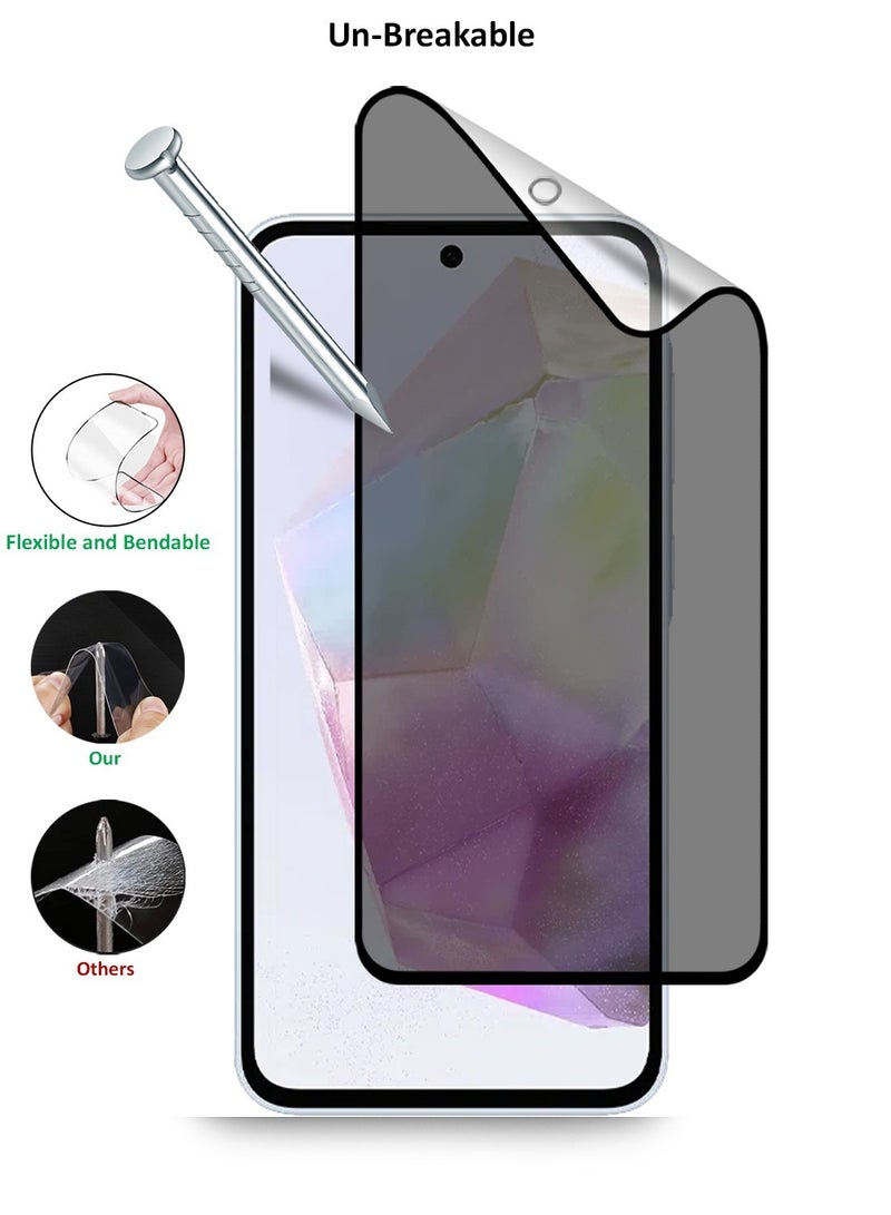 Techie حماية شاشة فيلم خصوصية سيراميك غير لامع مقاوم للانفجار لتغطية كاملة لجهاز سامسونج جالاكسي A35 / A55 6.6 بوصة - Image 3