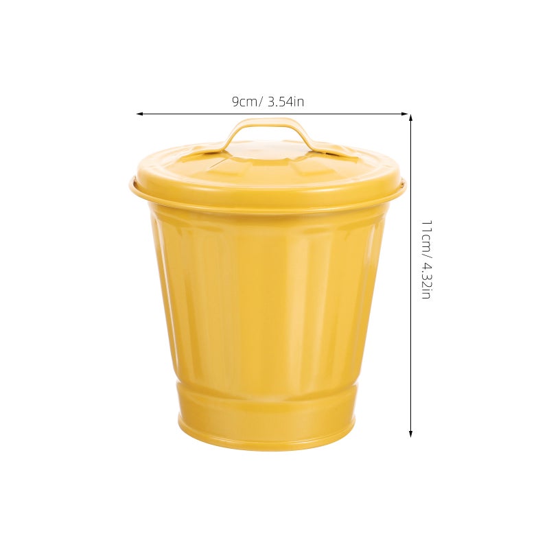 4 pcs Desktop Galvanized Iron Trash Can Desktop Trash Bucket Garbage Storage Holder Garbage Bucket - Image 2