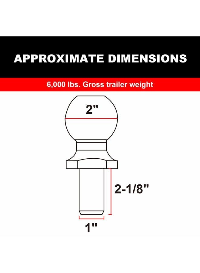 TORIN ATRLY2002B 2" Diameter Trailer Hitch Ball: 3 Ton (6,000 lb) Capacity - Image 5