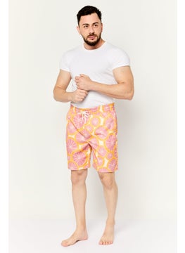 Sovereign Code Men Allover Printed Board Shorts Swimwear, Orange  - Image 2