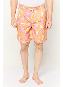 Sovereign Code Men Allover Printed Board Shorts Swimwear, Orange  - Image 1
