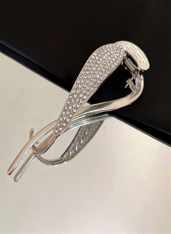BIG BOX Banana Clip Metal Hair Clips Rhinestone French Barrette Korean Hair Accessories for Women 1 Pc - Image 1