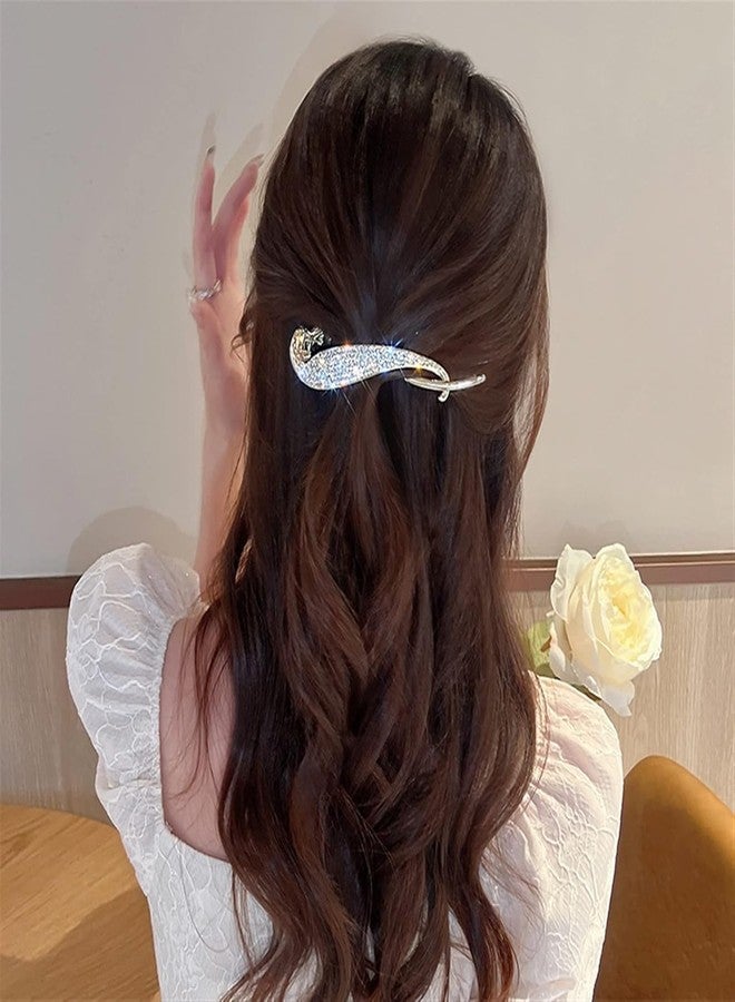 BIG BOX Banana Clip Metal Hair Clips Rhinestone French Barrette Korean Hair Accessories for Women 1 Pc - Image 3