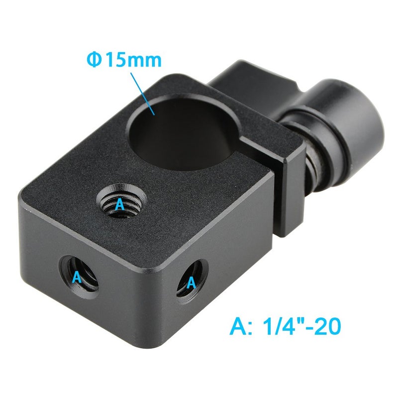 CAMVATE 15mm Single Rod Clamp for Camera DIY Accessories(Black) - 0874 - Image 2