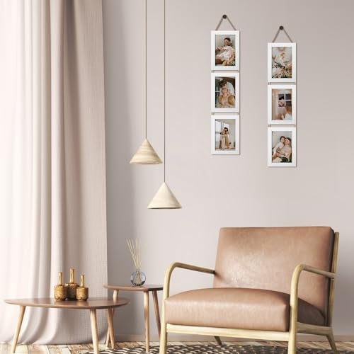 QUTREY 4x6 Collage Picture Frames White, 3 Openings Vertical 4 x 6 Hanging Photo Frames Display 4 by 6 inch Pictures for Wall Decor, 2 Pack - Image 4