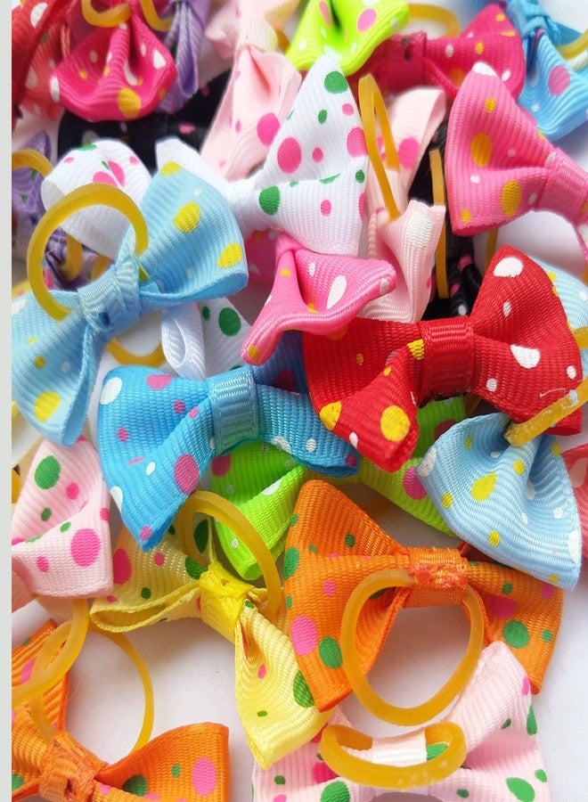 شينكو كرافت مجموعة تشينكو كرافت 30 قطعة (15 زوجًا) من ربطات شعر الكلاب الجديدة مع شريط غروغرين مطاطي منقط، منتجات العناية بالحيوانات الأليفة، ألوان وأنماط متنوعة (ربطة شعر مطاطية بشريط منقط). - Image 5