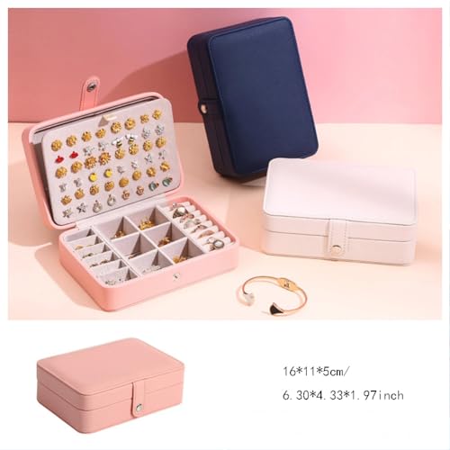 YouBella Jewellery Organisers Gifts PU Leather Portable Home Jwell organizer Storage Box Case with Dividers Container for Rings, Earrings, Necklace for girls and women (Pink) - Image 5