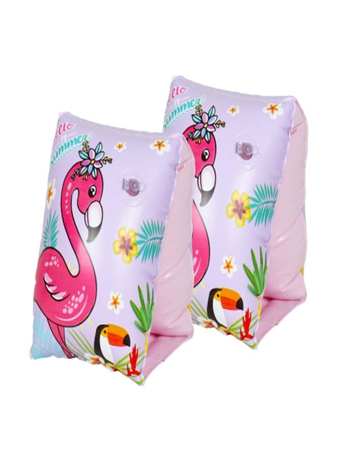 DAYANIDHI Children’s Swimming Armbands PVC Swim Ring Duck Animal Patterns Arm Floaties Inflatable Swim arm Bands Rings Tube Armlets for Boys/Girls/Kids Swimming Floats (Pink,1-Set) - Image 1