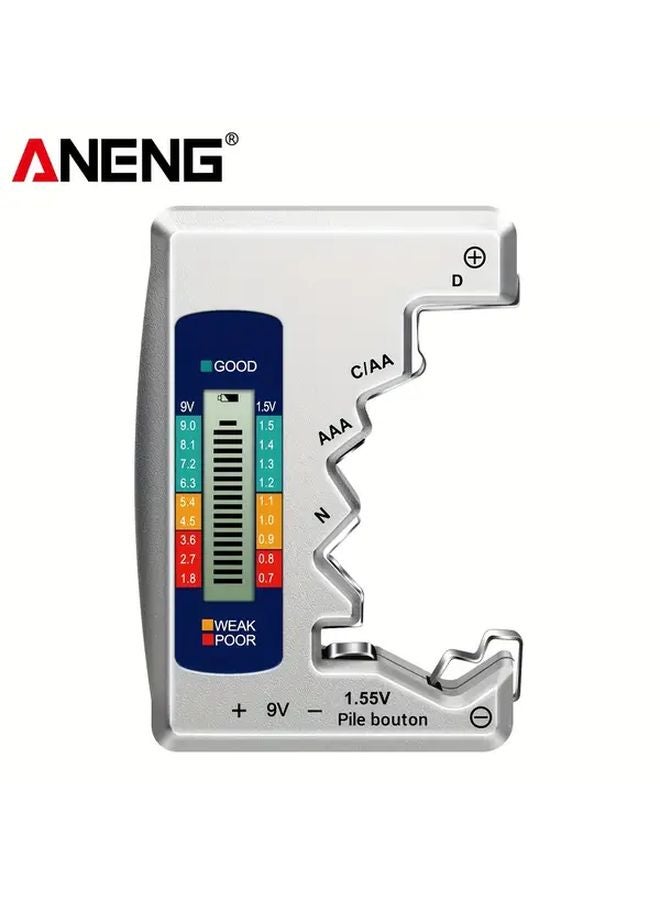 ANENG BT158 Silvery Digital Battery Tester LCD Display AA AAA 1 5V 9V Cell Capacity Detector - Image 1