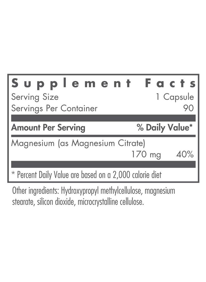 Nutricology Magnesium Citrate Wellabsorbed Bone And Stress Support 90 Vegetarian Capsules  - Image 3