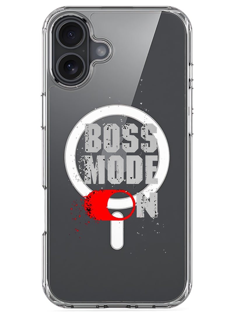 Theodor Magnetic Case for Apple iPhone 17 Compatible with MagSafe Wireless Charging, Shockproof Phone Bumper Cover - Boss Mode - White - Image 1