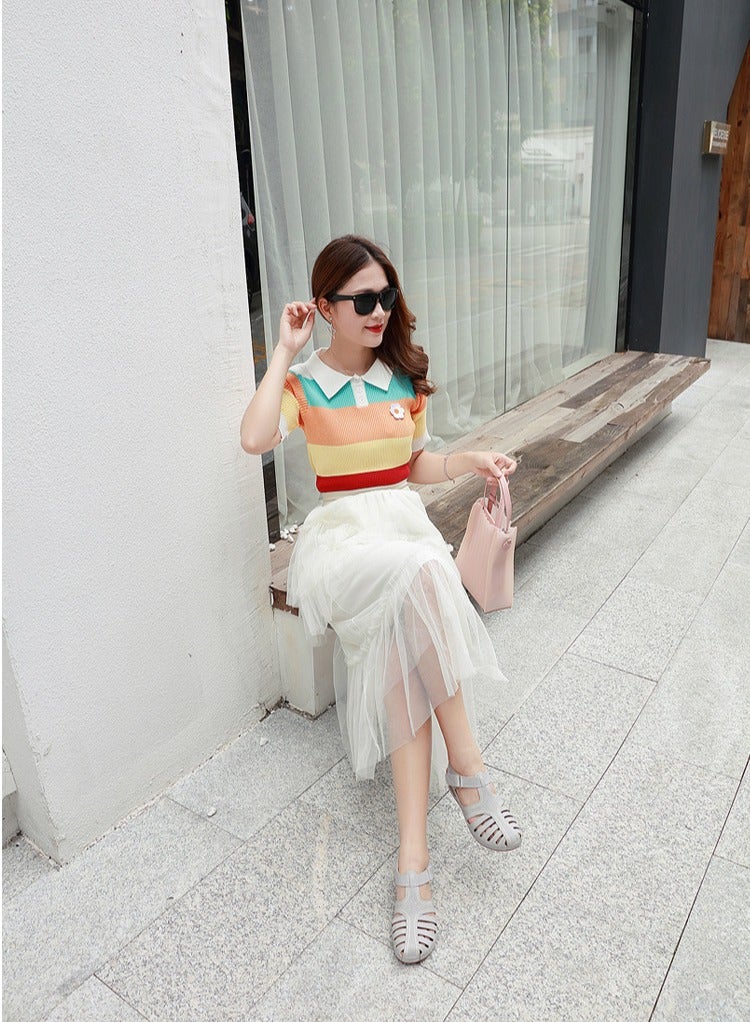 Loquat Retro Summer Sandals Women's Wedge Toe Sandals  Grey - Image 1